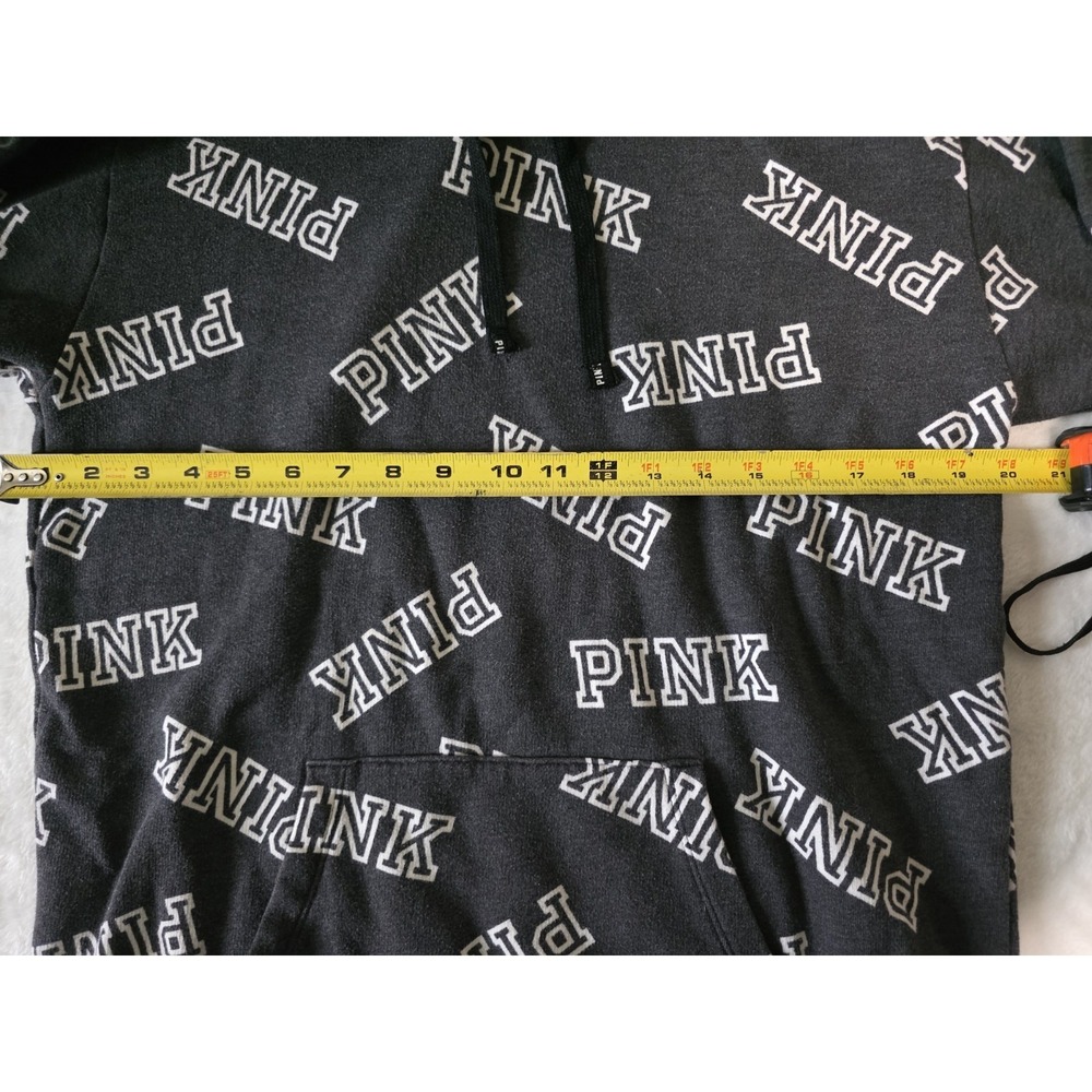Victoria's Secret PINK Womens XS Campus pullover hoodie spellout sherpa hood - Picture 8 of 8